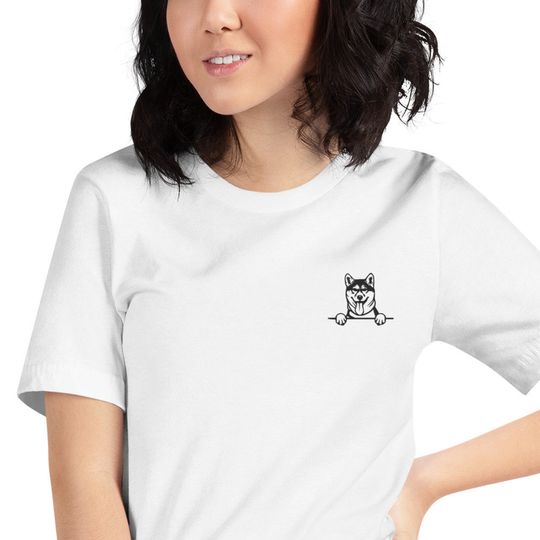 Discover T-shirt para Homem e Mulher com Cara de Shiba Inu