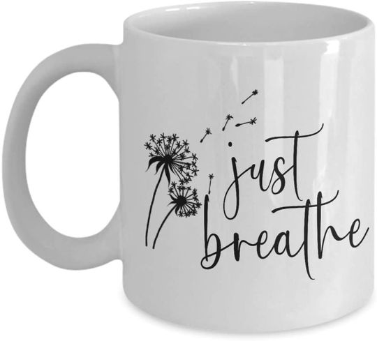 Discover Caneca de Cerâmica Clássica Dente-de-leão Just Breath