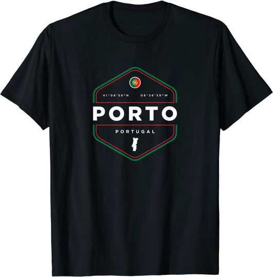 Discover T-shirt para Homem e Mulher com Porto Portugal