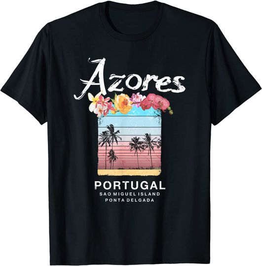 Discover T-shirt para Homem e Mulher Açores Portugal Ilha de São Miguel Retro