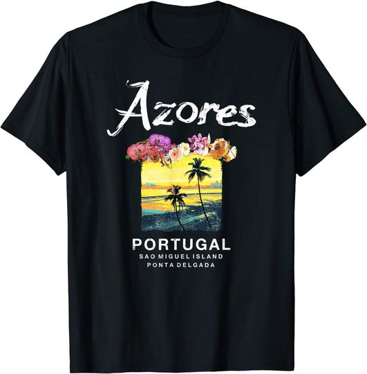 Discover T-shirt para Homem e Mulher com Estampa de Açores Portugal