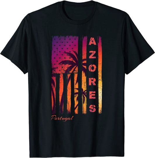 Discover T-shirt para Homem e Mulher Açores Portugal Pôr do Sol