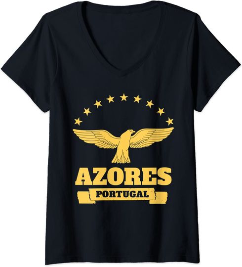 Discover T-shirt para Mulher Ilha de Açores Portugal Decote em V