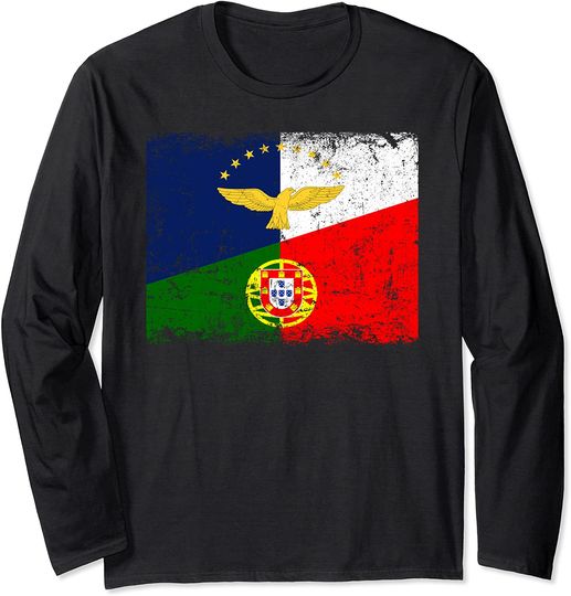 Discover Camisola de Mangas Compridas Unissexo com Bandeira de Açores Portugal