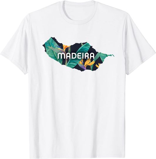 Discover T-shirt para Homem e Mulher Madeira Portugal com Flores