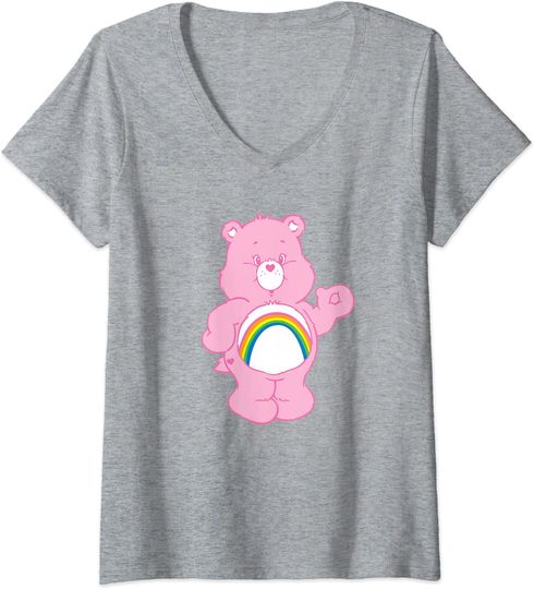 Discover T-shirt de Mulher com Decote Em V Presente Urso Rosa