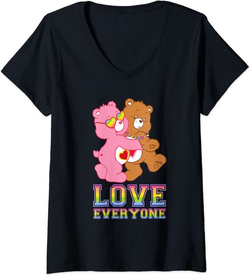 T-shirt de Mulher com Decote Em V Presente Ideal Love Everyone
