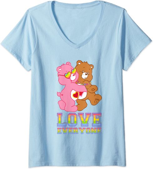 Discover T-shirt de Mulher com Decote Em V Presente Ideal Love Everyone