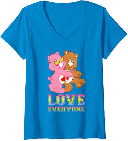 Discover T-shirt de Mulher com Decote Em V Presente Ideal Love Everyone