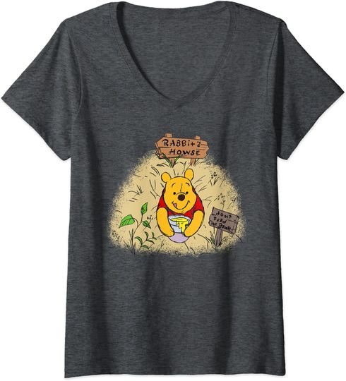 Discover T-shirt de Mulher com Decote Em V Presente para Amantes de Pooh