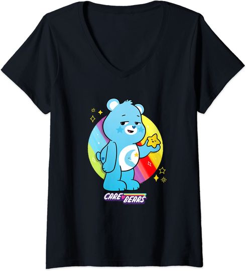 T-shirt de Mulher com Decote Em V Urso E Estrela