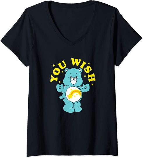 T-shirt de Mulher com Decote Em V com Urso You Wish