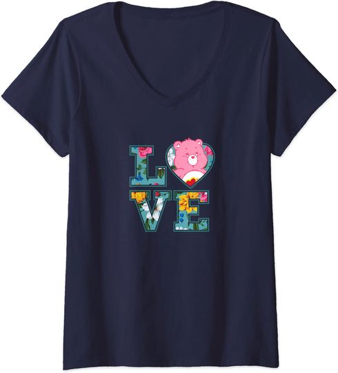 T-shirt de Mulher com Decote Em V Amor de Urso