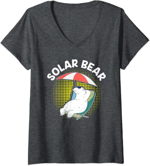 Discover T-shirt de Mulher com Decote Em V Solar Bear