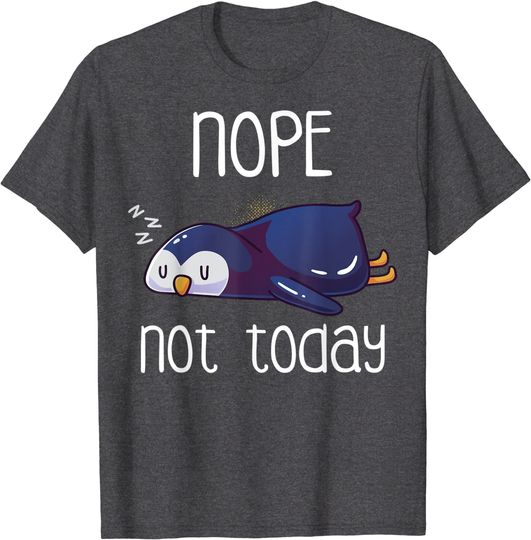 Discover T-Shirt Unissexo Manga Pinguim Preguiçoso Nope Not Today