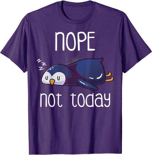 Discover T-Shirt Unissexo Manga Pinguim Preguiçoso Nope Not Today