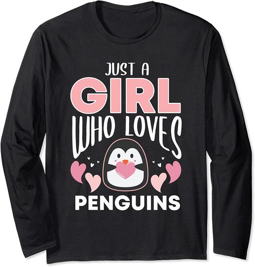 Discover Camisola de Homem Mangas Compridas Just A Girl Who Loves Penguin