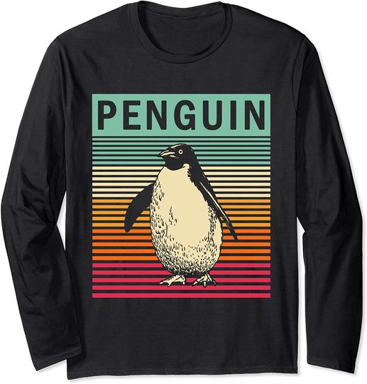 Discover Camisola de Homem Mangas Compridas Retrô Pinguim
