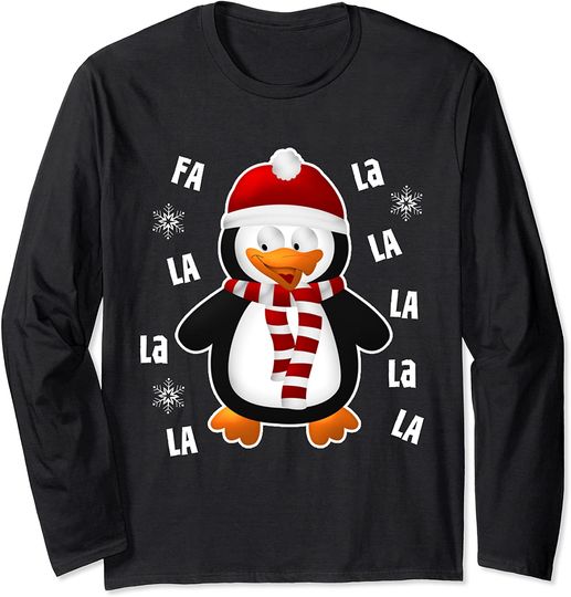 Discover Camisola de Homem Mangas Compridas Pinguim Natal Fa La La