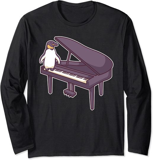 Discover Camisola de Homem Mangas Compridas Pinguim Pianista