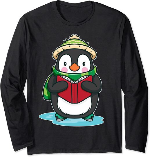 Discover Camisola de Homem Mangas Compridas Pinguim E Livros