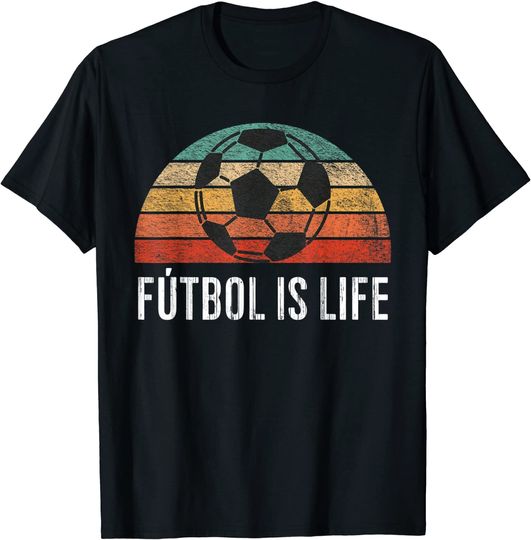 Discover T-Shirt Camiseta Manga Curta para Homem e Mulher Vintage Futebol É Vida