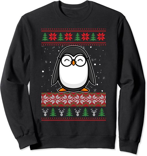 Discover Suéter Unissexo Pinguim Fofo Feliz Natal