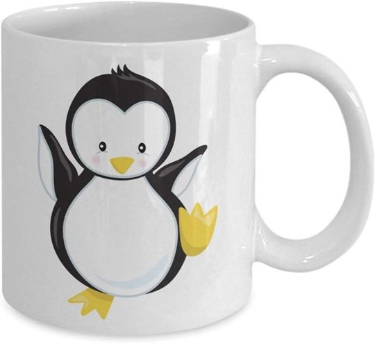 Discover Caneca de Cerâmica Clássica Pinguim Fofo Dança