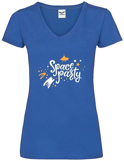Discover T-shirt de Mulher com Decote Em V Space Party