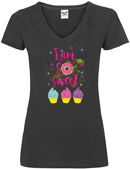 Discover T-shirt de Mulher com Decote Em V I Am Sweet