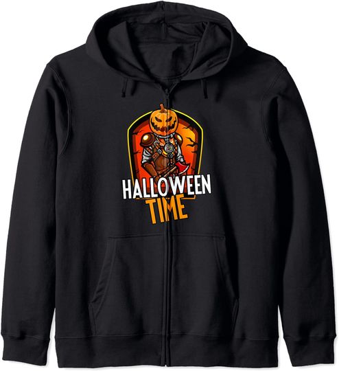 Discover Hoodie com Fecho-éclair Unissexo Halloween Time Spooky