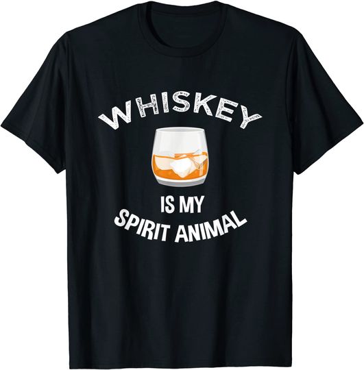 Discover T-shirt para Homem e Mulher Whiskey Is My Spirit Animal