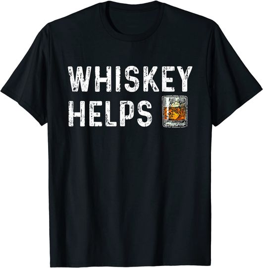 Discover T-shirt para Homem e Mulher Whisky Helps