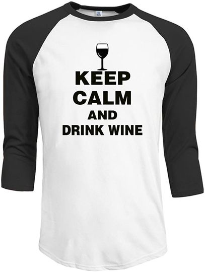 T-Shirt Manga 3/4 Raglan Keep Calm And Drink Wine