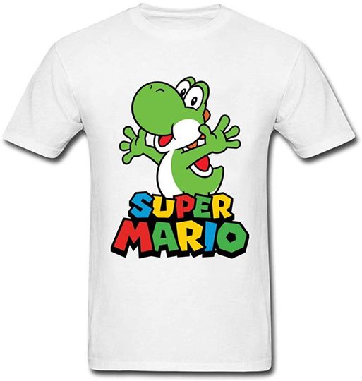 Discover Camiseta Unissexo Manga Curta Dinossauro Super Mario