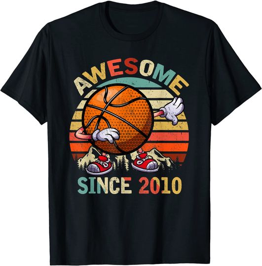 Discover T-shirt Camiseta Unissexo Presente de Aniversário 2010 Bola de Basquete Dab
