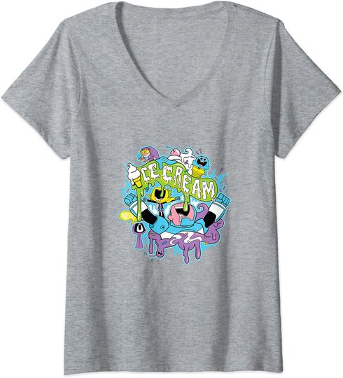 Discover T-shirt para Mulher Teen Titans Go Ice Cream Decote em V