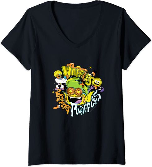 Discover T-shirt para Mulher Teen Titans Go Waffle Decote em V