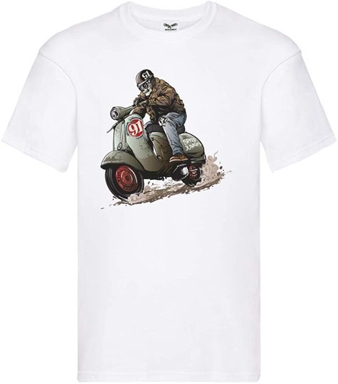Discover Camiseta Unissexo Manga Curta Zumbi de Motocicleta
