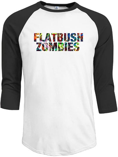Discover T-Shirt Manga 3/4 Raglan Letras Transparentes Coloridas Flatbush Zombies