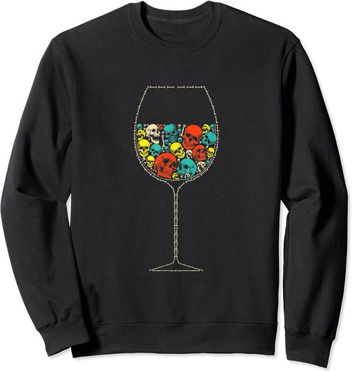 Discover Suéter Sweater Unissexo Copo de Vinho Caveira