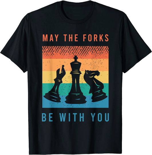 Discover T-shirt para Homem e Mulher Divertido Xadrez Chess Be With You