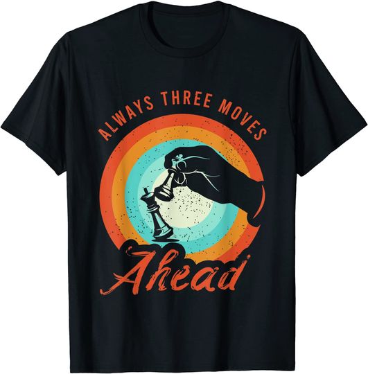Discover T-shirt para Homem e Mulher Xadrez Always Three Moves Ahead