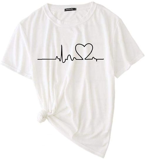 Discover T-Shirt Unissexo Manga Curta Batimentos de Coração