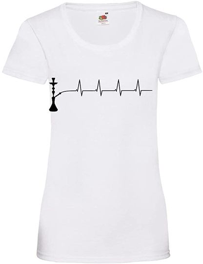 Discover Camiseta de Mulher Manga Curta Batimentos de Coração E Xadrez