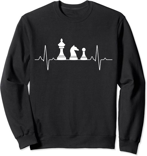 Discover Sweatshirt Unissexo Batimento de Coração com Xadrez