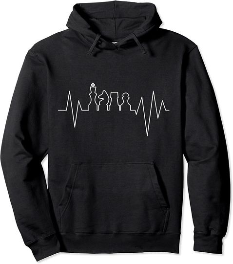 Discover Sweatshirt com Capuz Unissexo Batimento de Coração com Xadrez