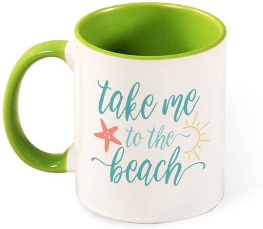 Discover Caneca de Cerâmica com Cor Interna Take Me To The Beach 325ml