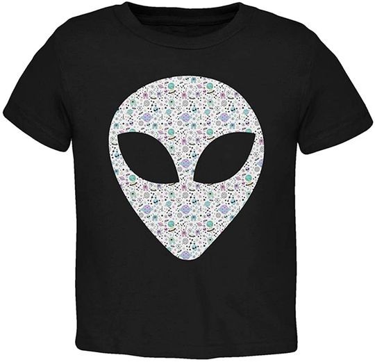 Discover Alien Head Outer Space Elements Toddler T Shirt