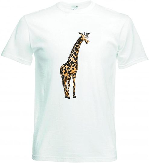 Discover T-Shirt Unissexo Manga Curta Presente Estampa de Girafa